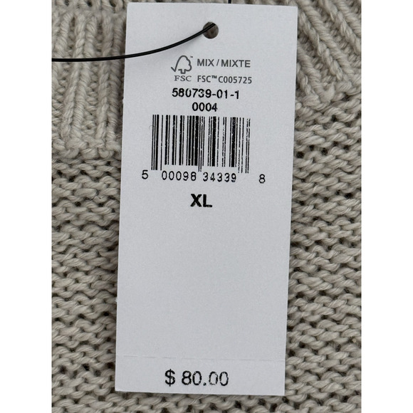 Banana Republic NWT Men's Pullover Crew Neck Linen‎ Blend Sweater Sz XL Beige - Picture 5 of 11